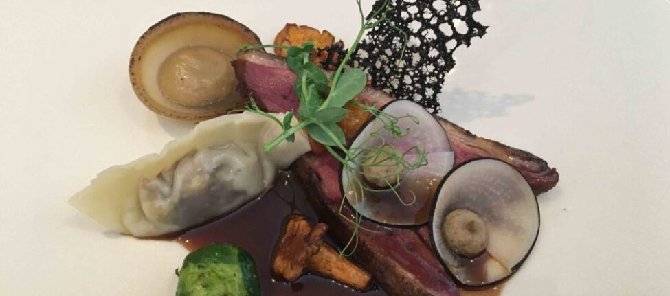 Canard et gyoza de boudin noir